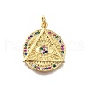 Brass Micro Pave Cubic Zirconia Pendants KK-F899-17G-1
