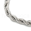 Tarnish Resistant 5MM 304 Stainless Steel Rope Chain Bracelets for Women BJEW-R318-02P-2