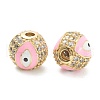 Brass Micro Pave Cubic Zirconia Beads ZIRC-A019-16G-A-3