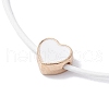 Alloy Enamel Heart Braided Bead Bracelet BJEW-JB09739-01-3