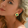 Stainless Steel Glass Stud Earrings XG9107-7-1