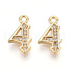Brass Micro Pave Cubic Zirconia Charms KK-N261-104E-G-1