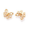 Brass Micro Pave Cubic Zirconia Charms KK-N263-76A-G-2