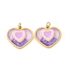 304 Stainless Steel Enamel Pendants STAS-U061-41G-02-1