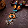 Ethnic Style Alloy & Wood & Resin Pendant Necklaces FS-WG5842A-02-1