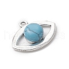 Alloy Pave Natural Red Agate & Unakite & Synthetic Turquoise & Opalite Eye Pendants PALLOY-JF03886-4