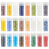 HOBBIESAY 120G 24 Styles Round Hole Glass Bugle Beads SEED-HY0001-22-1