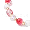 4Pcs Brass Glass Beads Stretch Bracelets BJEW-JB11769-02-4