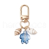 Turtle Glass & Shell Pendant Decoration HJEW-JM02744-4