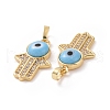 Brass Micro Pave Cubic Zirconia Pendants ZIRC-F136-02G-06-3