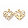 Brass Cubic Zirconia Pendants ZIRC-I062-05G-2