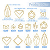 44Pcs 11 Styles Rack Plating Alloy Open Back Bezel Pendants FIND-TA0003-34-13