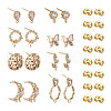 Brass Clear Cubic Zirconia Stud Earring Findings KK-TA0001-04G-10