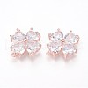 Brass Cubic Zirconia Links ZIRC-E151-07RG-1
