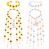 CRASPIRE 4Pcs 4 Styles Cloth Flower Hippie Headband Floral Crown OHAR-CP0001-17-1