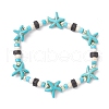 Synthetic Turquoise & Natural Lava Rock Beads Stretch Bracelets for Men Women BJEW-JB11988-03-2
