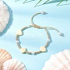 Adjustable ABS Plastic Imitation Pearl Beaded Braided Bead Bracelets for Women BJEW-JB11871-02-1