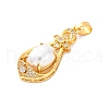 Brass Micro Pave Cubic Zirconia Pendants KK-F894-01G-2