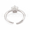 Mother's Day Rings Brass Micro Pave Cubic Zirconia Cuff Rings RJEW-I077-03P-4