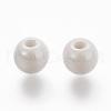 Pearlized Handmade Porcelain Round Beads PORC-S489-6mm-01-2