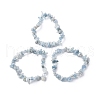 Natural Aquamarine Chip Beaded Stretch Bracelets for Women Men BJEW-K277-01-4