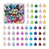 Kissitty 120Pcs 15 Colors Spray Painted Crackle Glass Pendants FIND-KS0001-29-1