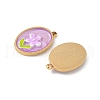 304 Stainless Steel Enamel Pendants STAS-U057-09G-3