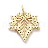 Brass Micro Pave Clear Cubic Zirconia Pendants ZIRC-L091-087G-2