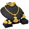 Fan Alloy Pendant Necklaces & Stud Earrings & Rings & Bangles Sets FS-WG5D99A-07-1