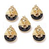 Brass Micro Pave Clear Cubic Zirconia Pendants KK-C100-21G-1