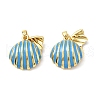 Brass Enamel Pearl Pendants KK-G533-16G-02-1
