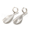 Rack Plating Leaf Brass Hoop Earrings EJEW-H016-01P-2