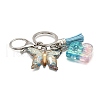 26Pcs Transparent Epoxy Resin & Transparent Acrylic & Faux Suede Tassel Keychain KEYC-JKC01202-02-3