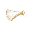 Brass Pave Natural White Shell Pendants KK-S522-05A-G-2