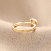 Brass Pave Cubic Zirconia Adjustable Rings for Women FS-WG836E5-01-4