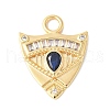 Brass Micro Pave Clear Cubic Zirconia Pendants KK-U064-03G-1