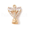 Golden Brass Micro Pave Cubic Zirconia Fold Over Clasps KK-B100-037G-2