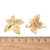 304 Stainless Steel & ABS Plastic Imitation Pearl Flower Stud Earrings EJEW-S253-23G-2