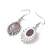 Natural Amethyst Teardrop Dangle Earrings EJEW-K246-01P-05-3