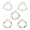 Alloy Natural Mixed Gemstone Link Bracelets for Women BJEW-JB11684-2