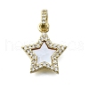 Brass Micro Pave Clear Cubic Zirconia Pendants KK-V010-29G-1