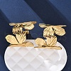 Flower with C-Shaped 304 Stainless Steel Stud Earrings for Women EJEW-A131-01C-G-2