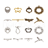   48pcs 8 styles Tibetan Style Alloy Toggle Clasp Rhinestone Settings FIND-PH0020-10-7