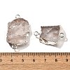 Raw Rough Natural Dyed Quartz Crystal Links Connector Charms G-K189-04S-06-3