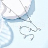 304 Stainless Steel Teardrop Tassel Y Necklaces NJEW-R026-24P-1