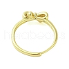 Bowknot Brass Micro Pave Clear Cubic Zirconia Adjustable Rings for Women RJEW-P124-04G-4