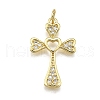 Brass Micro Pave Cubic Zirconia Pendants KK-Z100-35G-01-1