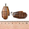 Natural Tiger Eye Carved Pendants G-K369-01P-03-3