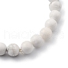 Men's Natural Howlite & Lava Rock Stretch Beaded Bracelets Sets BJEW-JB05429-11