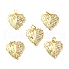 Brass Micro Pave Clear Cubic Zirconia Pendants KK-E068-VB168-3